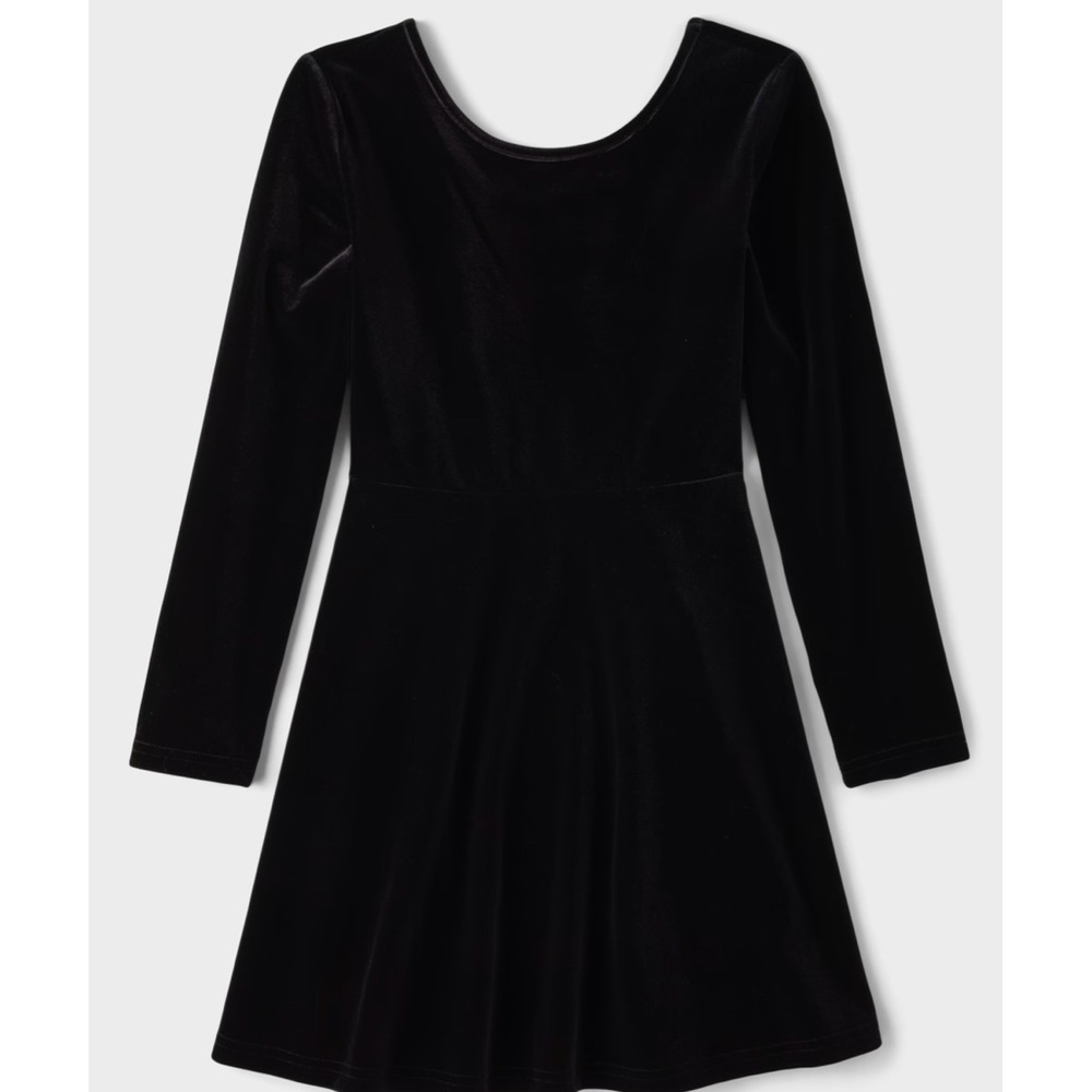 Children’s Place Girls Black Velour Dress - Picture 2 of 6